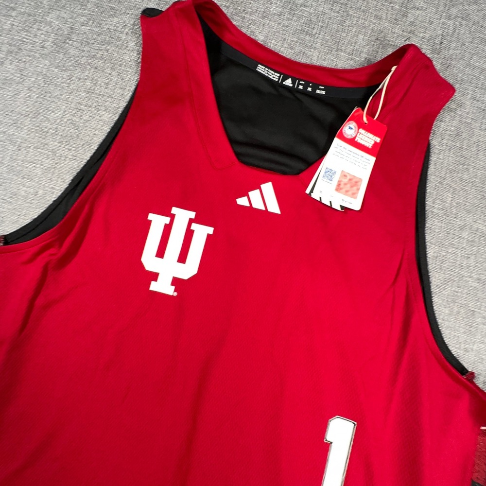 Adidas Indiana Hoosiers #1 Basketball Jersey Mens 2XL Crimson Black NCAA BHM New